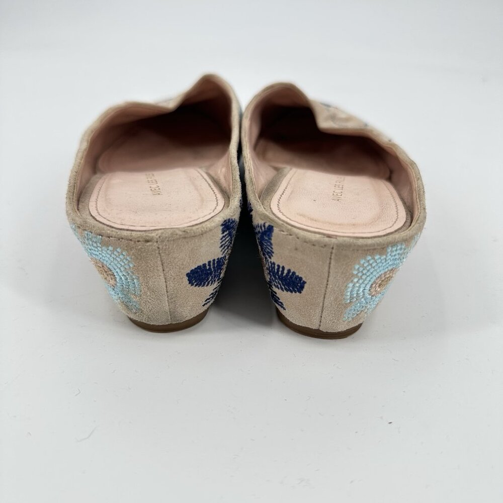 Avec Les Filles Beige Embroidered Floral Slip-On Mules - Picture 6 of 9
